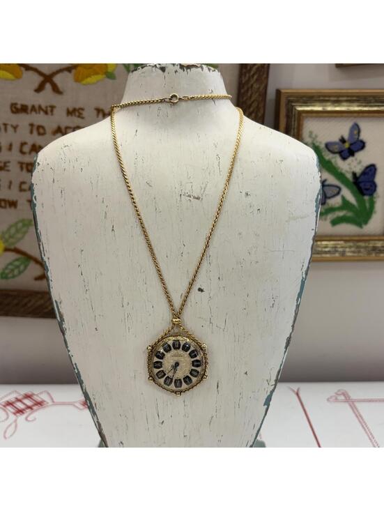 Accessories - Pontifa gold filled/Plated/Rolled? watch necklace vintage 70s wind-up working!